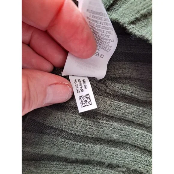 Aerie Ribbed Pleated Mini Skirt S Green Knit Stretch Wool Blend Preppy Academia - Picture 6 of 7